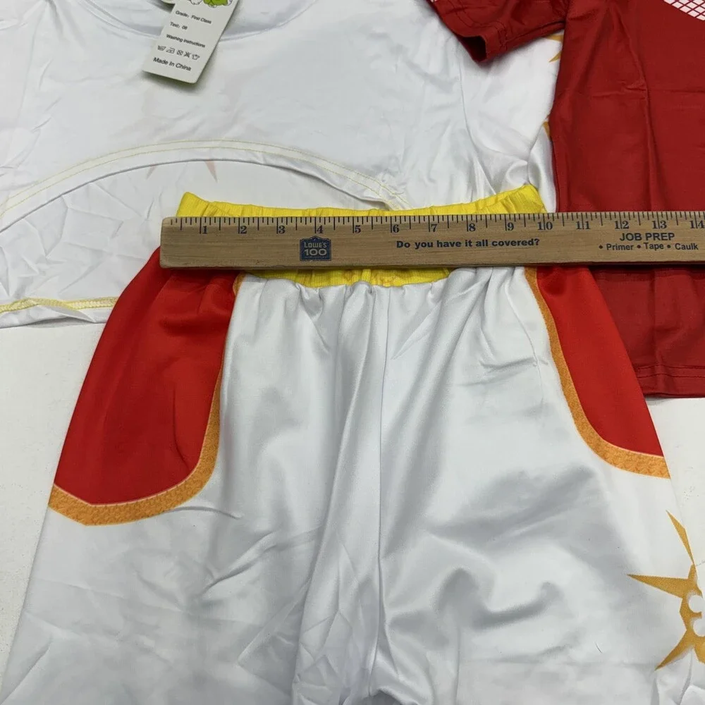 ENQANGE Outfit Set Girls 13-14Y White Red Hoodie T-Shirt Pants 5 Piece Cosplay